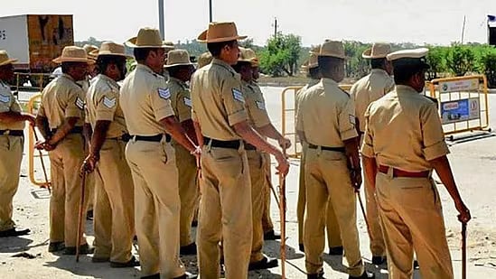 PTI : Karnataka Police personnel on duty.(Representational image) |